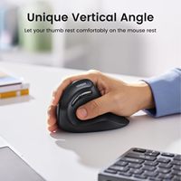 UGREEN Mouse Nirkabel Vertikal (5.0+2.4G) Ergonomis dengan 5 Tombol, 1000/1600/2000/4000 DPI, Pencegah Nyeri Lengan Akibat Menggunakan Mouse