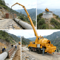 Pompe à béton motorisée haute efficacité 10-40 m³/h avec fonctions de mélange et de pompage intégrées 75 CV pour projets de construction