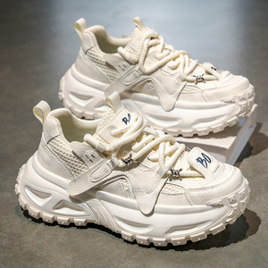 รองเท้าผ้าใบผู้ชายเพิ่มความสูง สไตล์ลำลองสุดหรู ดีไซน์พื้นหนา ทรง Dad Shoes แฟชั่นฤดูใบไม้ร่วง สไตล์นักศึกษา ส้นเตี้ย ของแท้ - Product Image 2