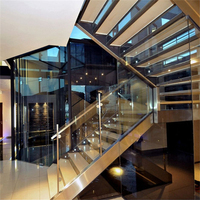 <strong>Small</strong> Wooden Stair <strong>Best</strong> Sale Glass Railing Wood Stair Factory Supplying Central Stringer Wooden Straight Stairway