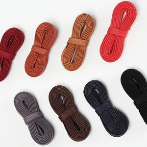 Kustom lebar 8mm 0.7-2m panjang Putih Hitam lebih pilihan warna tahan air dikepang datar tali sepatu katun - Product Image 3