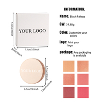 Palette de fard à joues de luxe 2026 avec miroir, haute pigmentation, longue tenue, logo personnalisé, maquillage végétalien, marque privée