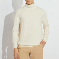 Pull à col roulé d'hiver personnalisable pour hommes Pull en laine cachemire en tricot respirant avec motifs Pull blanc pour hommes