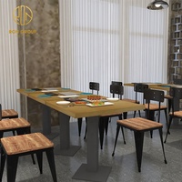 Vente chaude Café Carré Table Top Remplacement Restaurant Bureau Maison Supermarché Aire De Repos Table En Bois
