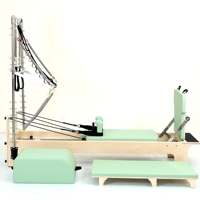 Reformer de Pilates Portátil Tmax de Madera de Arce, Equipo de Gimnasio en Casa con Características Ajustables