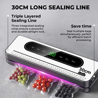 machine sous vide soudeuse emballage alimentaire 65kPa 120W 30cm plusieurs sacs a la fois mode riz modes sec et humide ecran LED