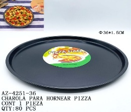 Teglia per pizza 36 cm di diametro, formato jumbo, in acciaio inox, adatta al forno per la cottura della pizza - Product Image 1