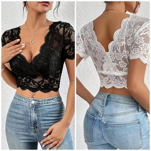 Body en dentelle <span class=keywords><strong>sexy</strong></span> à col en V pour femme, tissu dobby en polyamide et élasthanne, léger, fin et transparent, pour l'hiver, modèle ODM, <span class=keywords><strong>site</strong></span> européen - Product Image 2