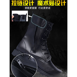 Bottes de randonnée en cuir pour hommes, doublées de laine, avec embout en acier, isolantes, à talon bas, chaussures d'extérieur - Product Image 4