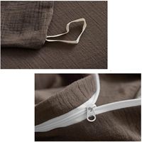 Ensemble de housse de couette en mousseline de coton 100% double couche, tissu froissé, ultra doux, 4 pièces pour lit king ou queen