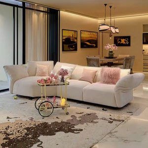 Canapé modulaire en tissu crème à pétales de fleurs, <span class=keywords><strong>design</strong></span> minimaliste nordique, pour salon de villa, forme d'angle incurvée, combinaison en ligne - Product Image 1