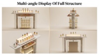 Vitrine de Luxe pour Parfums en Marbre et Verre pour Kiosque de Centre Commercial, Fabrication 20 Ans, Conforme aux Normes CE, Conception 3D Gratuite, Éclairage LED