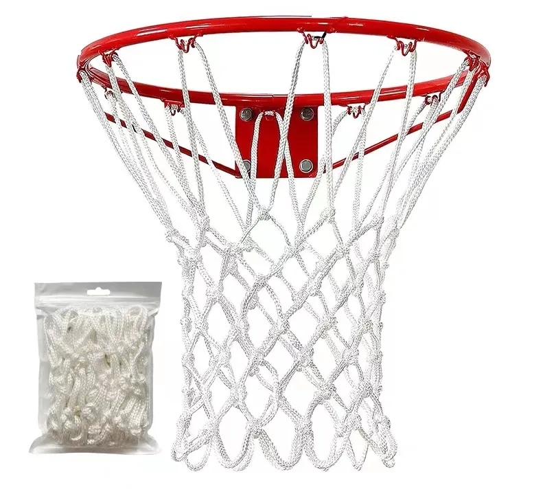Factory Multicolor Duty 8 loops nylon/cotton/Polyester/Polypropylene Basketball Net Strong and Durable Basketball Hoop Accessor