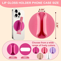 Porte-rouge à lèvres en silicone et étui pour téléphone portable avec fonction antichoc Stick-On pour crochets et rails de téléphone iPhone et Android en boîte