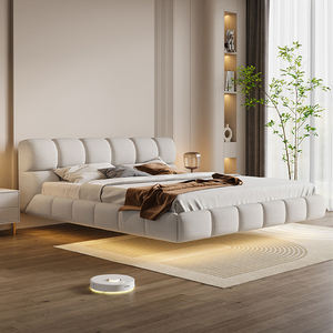 <span class=keywords><strong>Lit</strong></span> flottant haut <span class=keywords><strong>de</strong></span> gamme <span class=keywords><strong>avec</strong></span> tissu <span class=keywords><strong>de</strong></span> style crème clair, <span class=keywords><strong>lit</strong></span> nuage, vente en gros, <span class=keywords><strong>lit</strong></span> flottant <span class=keywords><strong>de</strong></span> taille king, <span class=keywords><strong>cadre</strong></span> <span class=keywords><strong>de</strong></span> <span class=keywords><strong>lit</strong></span> blanc crème pour la maison - Product Image 2