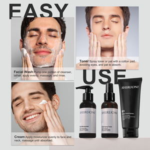 Nettoyant apaisant pour le visage de marque privée crème hydratante pour le visage tonique d'hydratation en profondeur ensemble de soins de la peau pour hommes hamamélis - Product Image 5