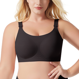 MIMI OEM <span class=keywords><strong>Soutien</strong></span>-<span class=keywords><strong>gorge</strong></span> Jacquard pour les mamans enceintes de grande <span class=keywords><strong>taille</strong></span> Bretelles larges et ailes à haute élasticité Couverture complète Confort Vêtements de tous les jours - Product Image 1