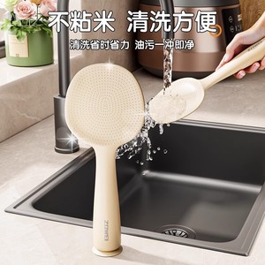 Cuchara para arroz con ventosa, doble cara, antiadherente, con soporte para colgar, almacenamiento de cocina, material plástico - Product Image 4