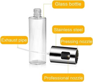 Multifunction Glass Olive Oil Spray Bottle 100ml Eco-Friendly New Design for Salad <b>BBQ</b> Kitchen Baking Roasting - Product Image 4