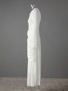 OUDINA Vestidos Largos de Punto Asimétricos de Diseño Exclusivo para Mujer, Nuevo Vestido Maxi Elegante con Detalle Trenzado para Damas - Product Image 3