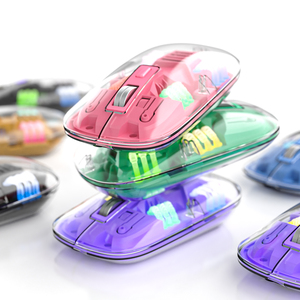 प्यारा पारदर्शी वायरलेस डुअल-मोड एर्गोनोमिक साइलेंट कंप्यूटर चूहों रिचार्जेबल माउस rgb स्पष्ट गेमिंग माउस - Product Image 3