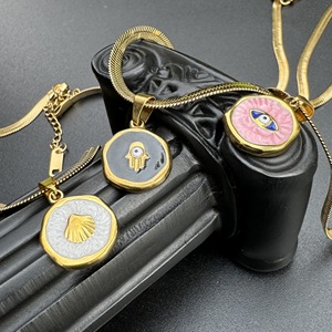 <span class=keywords><strong>Collana</strong></span> pendente alla moda in acciaio inossidabile Hamsa <span class=keywords><strong>mano</strong></span> <span class=keywords><strong>di</strong></span> <span class=keywords><strong>Fatima</strong></span> protezione malocchio gioielli alla moda placcati in oro - Product Image 6