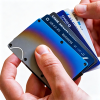 Dompet Minimalis Pria dari Aluminium Alloy Anti-RFID dengan Penjepit Uang Logam, Tipis & Ringan, Muat 20 Kartu & 8 Uang Kertas