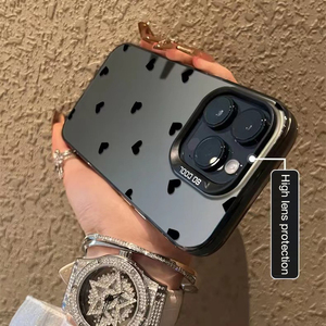 Đen Lớn Polka Dot Tình Yêu Trái Tim Điện Thoại Trường Hợp Đối Với <span class=keywords><strong>iPhone</strong></span> 11 12 14 15 16 Pro Max XS Max XR 7 <span class=keywords><strong>8</strong></span> Cộng Với Chống Sốc Trở Lại Bumper Bìa - Product Image 5