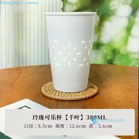 RZRT58-65-A-B-C 시누아즈리 고온 소성 꽃무늬 링롱 쌀알 무늬 도자기 음료 컵 콜라 컵
