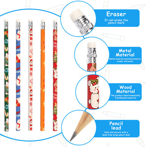 Série <span class=keywords><strong>de</strong></span> Noël – <span class=keywords><strong>Crayon</strong></span> HB <span class=keywords><strong>de</strong></span> 7,5 pouces avec tête gommeuse, motif <span class=keywords><strong>dessin</strong></span> animé, en bois, pour enfants, papeterie <span class=keywords><strong>de</strong></span> <span class=keywords><strong>dessin</strong></span>, vente en gros, personnalisation - Product Image 6