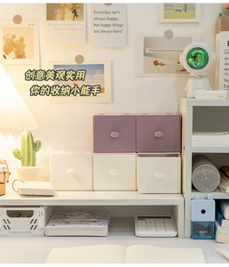 Boîte de rangement en plastique de style blocs de construction avec tiroir - Product Image 3
