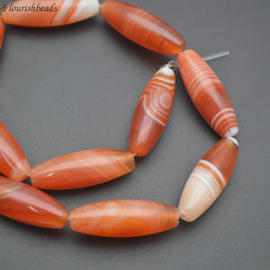 10X30มม. สีแดงธรรมชาติกำไลอาเกตทรงกลองขนาดใหญ่นำโชคลูกปัดหลวมสำหรับทำเครื่องประดับสร้อยข้อมือสร้อยคอ - Product Image 6