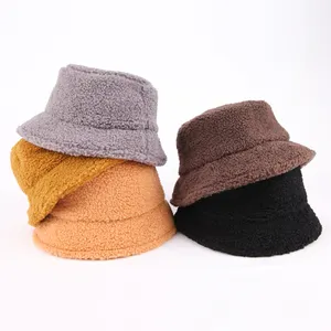 Custom Winter Fisherman Cap For Men Warm Hats Cute Warm Soft Fleece Bucket Hats For Women