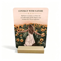 Kartu Tarot Yoga Positif yang Dapat Disesuaikan untuk Wanita, Pertanyaan Inspiratif untuk Mindfulness Harian, Kartu Afirmasi 350gsm