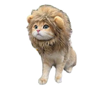 Großhandel Polyester Katzen ohr Winter mütze mit gestreiften Löwen Design niedlichen Haustier Bekleidung Zubehör für warmen Winter Halloween Print - Product Image 2