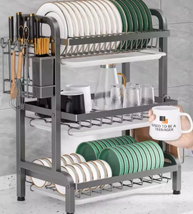 Support de rangement multifonctionnel pour assiettes, étagère principale avec paniers de rangement à 2/3 niveaux pour la cuisine - Product Image 4