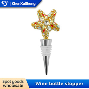 Christmas <b>Wine</b> <b>Stoppers</b> Plastic Bottle <b>Stopper</b> Gold Diamond Star White Leather Ring Red <b>Wine</b> <b>Stopper</b> Luxury Retro Style - Product Image 4