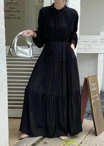 Robes longues à manches longues pour femmes, coupe ample, grande taille, nouvelle arrivée, avec ceinture, tendance - Product Image 3