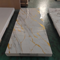 Panneaux de revêtement mural intérieur/extérieur, vente chaude, feuille de marbre PVC brillante, imperméable, design moderne, laminé UV pour villa
