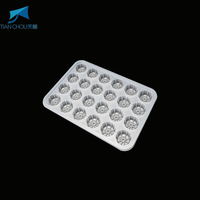 Barquette en plastique transparente carrée jetable de qualité alimentaire PP à 24 cavités pour emballage de wontons/siu mai/raviolis surgelés