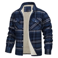 Veste en polaire pour homme, nouvelle collection automne-hiver, manches longues, à carreaux, coupe ample, chaude, décontractée