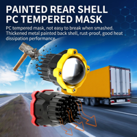 Projecteur LED de conduite avec lentille et cadre jaune, lampe de travail pour camion, dissipateur thermique à refroidissement rapide, auxiliaire