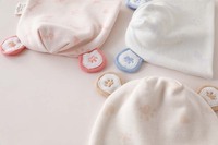 Bonnet bébé nouveau-né en coton de classe A, double couche, broderie cœur, oreilles étoile, doux et respectueux de la peau, pour 0-6 mois