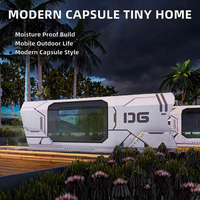 Maison mobile de luxe, mini-maison préfabriquée, cabine capsule, maison en acier, pod de couchage pour hôtels, application extérieure, maison capsule D6