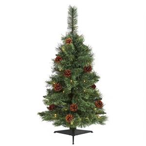 Árboles de Navidad Populares, Árbol de Navidad Artificial de 90/120 cm, Árbol de Navidad con Agujas de Pino, Luces LED y Piñas - Product Image 1