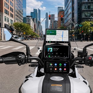 Navigatore GPS per <span class=keywords><strong>Moto</strong></span> con Visione Notturna, Schermo 6.25 Pollici, Wireless Carplay Android Auto, Impermeabile IP67, Touch Screen, Doppia Dash Cam Registratore - Product Image 3