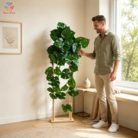 Tanaman Gantung Monstera Adansonii Buatan 90cm, Tanaman Swiss Cheese Palsu untuk Dekorasi Dinding Rumah Dalam Ruangan