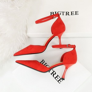 8323-7 <span class=keywords><strong>Bigtree</strong></span> Chaussures à talons aiguilles en PU pour femmes, sandales de mariage élégantes, talons fins creux pointus - Product Image 4