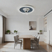 Ventilateur de plafond LED en cristal personnalisable, directement de l'usine, avec pales invisibles, lampe ventilateur moderne à profil bas pour la maison
