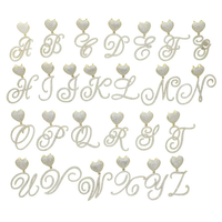 Prix d'usine Collier Hip Hop Iced Out avec pendentif en laiton plaqué or, forme cœur et lettre cursive A-Z, serti de zircone cubique, pour cadeau